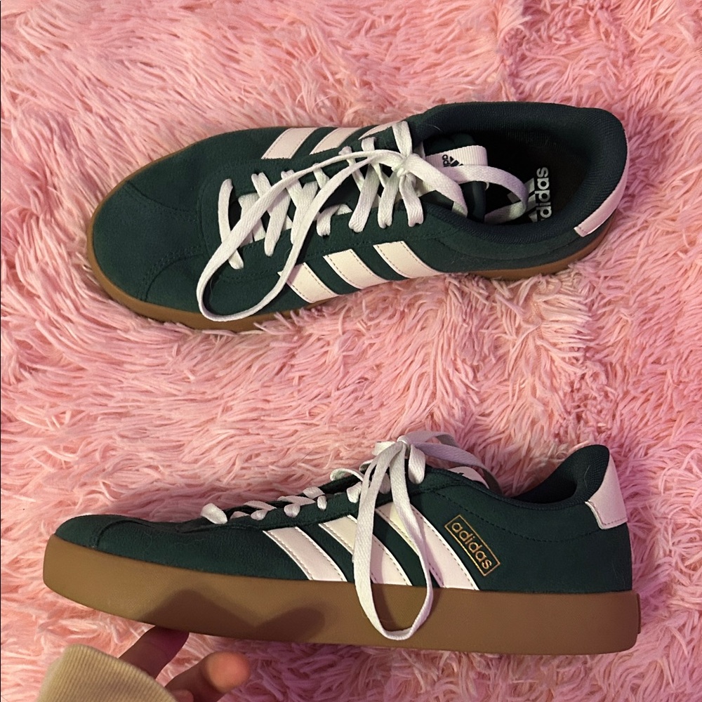 Adidas Forest Green with White Stripes Shoes